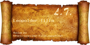 Leopolder Tilla névjegykártya